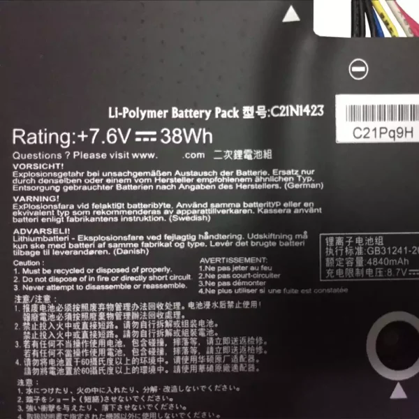 Portátil bateria nueva para ASUS C21N1423 - Imagen 3