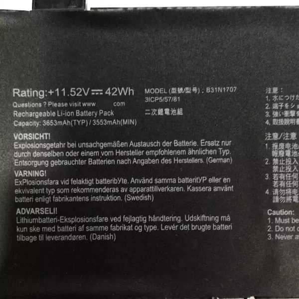 Portátil bateria nueva para ASUS B31N1707 - Imagen 3