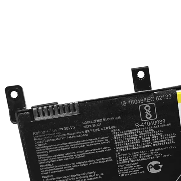 Portátil bateria nueva para ASUS C21N1638 - Imagen 3