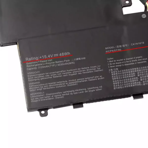 Portátil bateria nueva para ASUS C41N1619 - Imagen 3