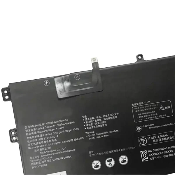 Portátil bateria nueva para HUAWEI HB30B1W8ECW-31 - Imagen 3