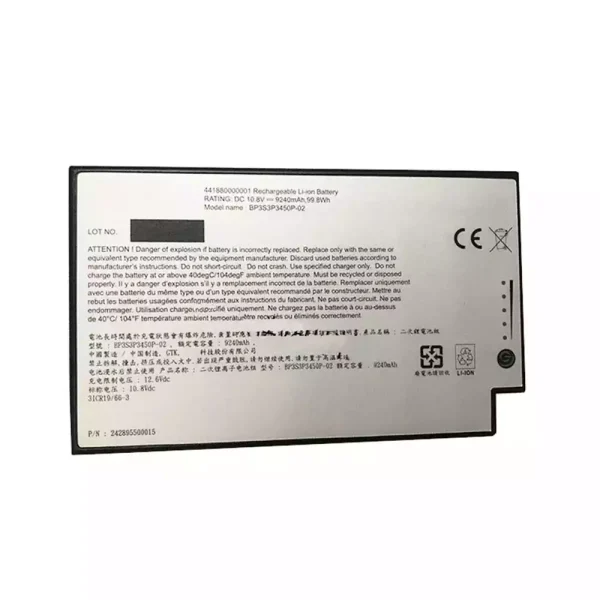 Portátil bateria nueva para GETAC BP3S3P3450P-02,441880000001