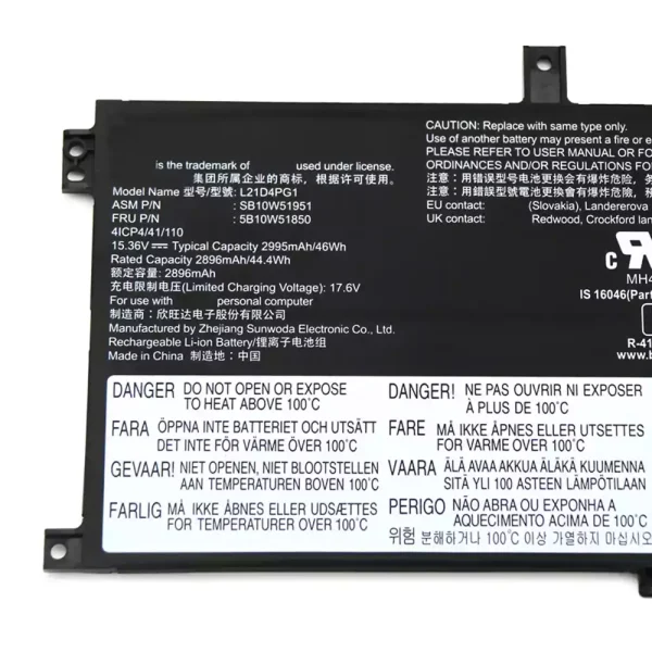 Portátil bateria nueva para LENOVO L21C4PG1 L21D4PG1 L21L4PG1 - Imagen 3