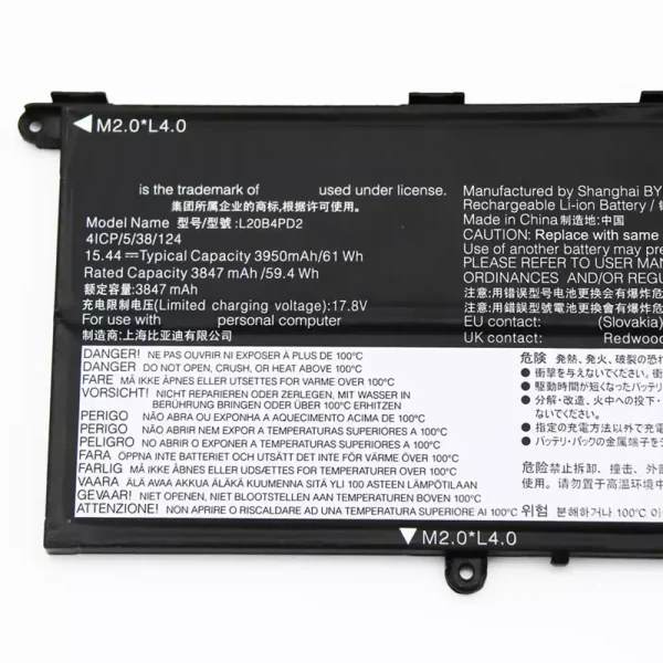 Portátil bateria nueva para LENOVO L20B4PD2 L20D4PD2 L20C4PD2 - Imagen 3