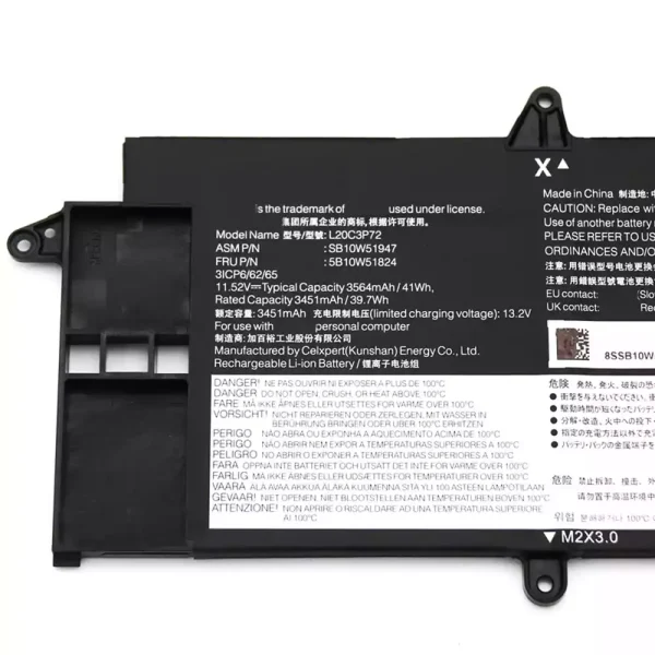 Portátil bateria nueva para LENOVO L20C3P72 L20M3P72 L20D3P72 - Imagen 3