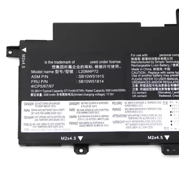 Portátil bateria nueva para LENOVO ThinkPad T14s Gen 2 - Imagen 3