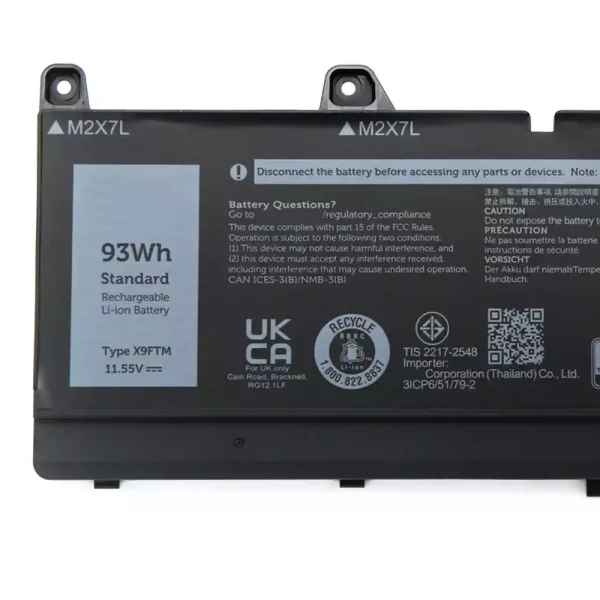 Portátil bateria nueva para DELL X9FTM - Imagen 3