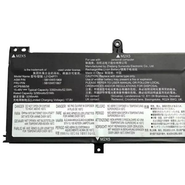 Portátil bateria nueva para LENOVO L21D4P71 L21C4P71 L21L4P71 L21M4P71 - Imagen 3