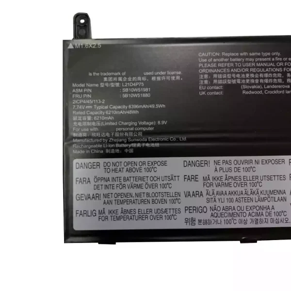 Portátil bateria nueva para LENOVO L21D4P75 5B10W51880 SB10W51981 - Imagen 2