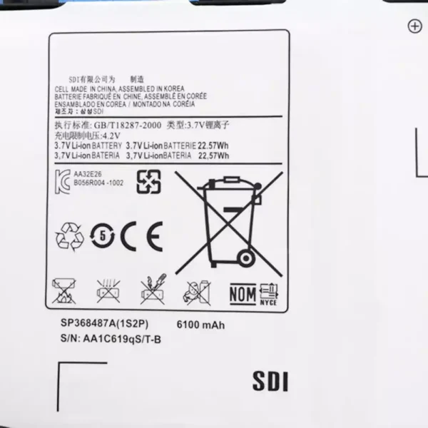 Batería de Tablet para SAMSUNG SP368487A,SP368487A(1S2P) - Imagen 3