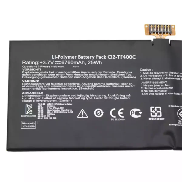 Batería de Tablet para ASUS C12-TF400C - Imagen 3