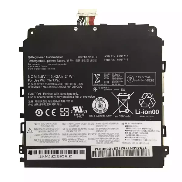 Batería de Tablet para LENOVO 45N1718,45N1719