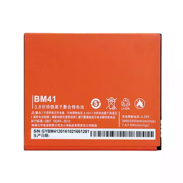 Batería telefono celular BM41 para Xiaomi Redmi 1S Hongmi 1S