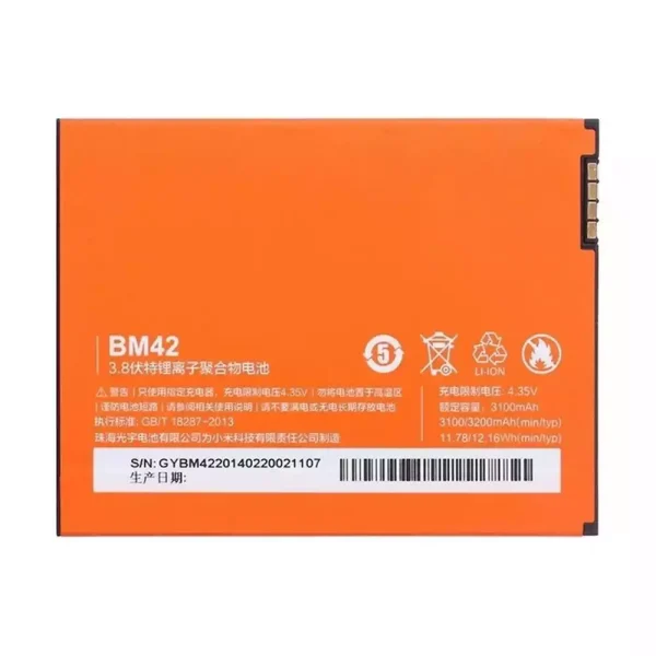 Batería telefono celular BM42 para Xiaomi Redmi Hongmi Note