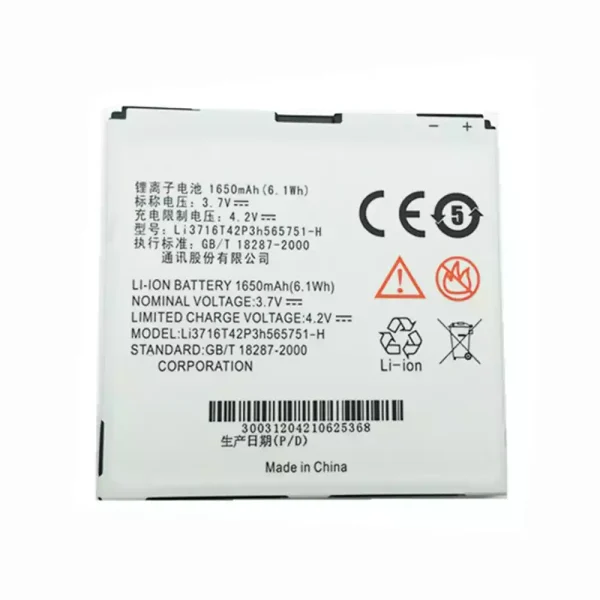 Batería telefono celular LI3716T42P3H565751-H para ZTE V889D,N880E,N860,N855D,U885,U880E