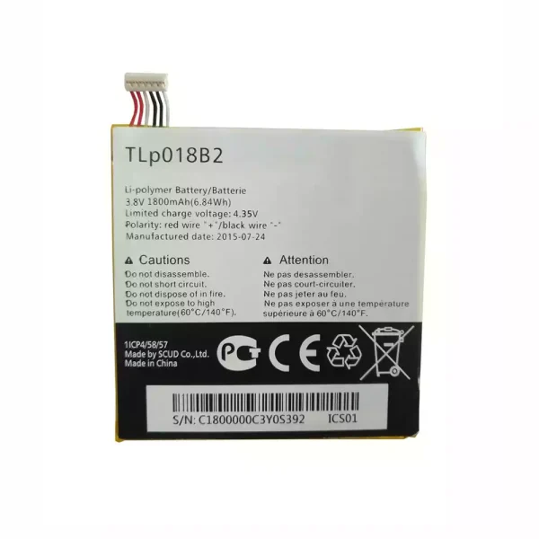 Batería telefono celular TLP018B2 para Alcatel onetouch OTS820,P606