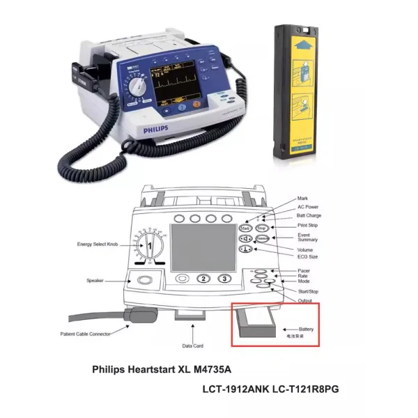 Batería nueva para Philips Heartstart M4735A M3516A LCT-1912ANK LC-T121R8PG - Imagen 4