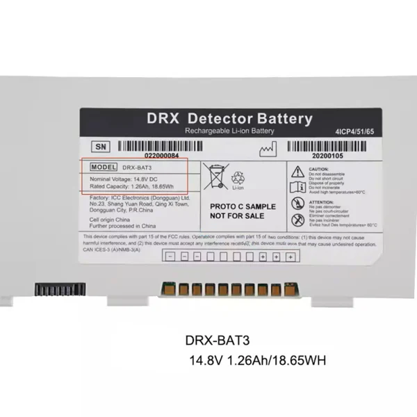 Batería nueva para DRX-BAT3,Carestream HPX-DR 2530 - Imagen 4