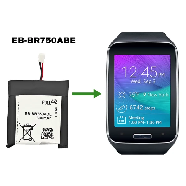 Bateria de repuesto EB-BR750ABE para Samsung Galaxy Gear S R750,SM-R750,SM-N910A SM-N910V SM-N910A SM-N915P SM-N910T - Imagen 4