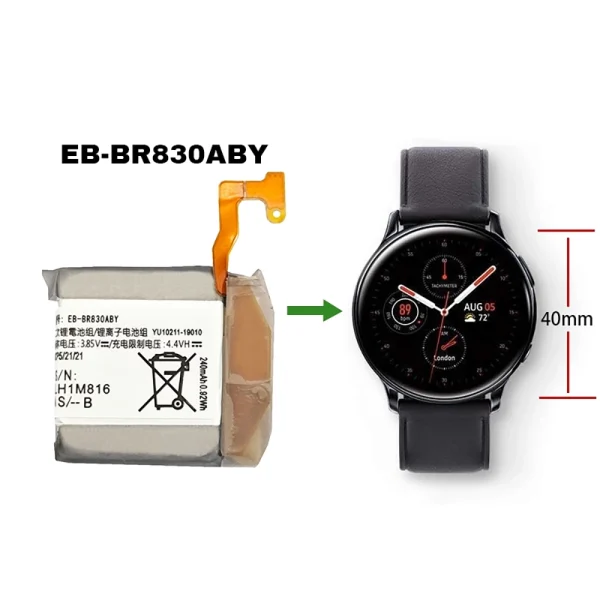 Bateria de repuesto EB-BR830ABY para Samsung Galaxy Watch Active 2 (40mm) SM-R830 SM-R835 SM-R835U - Imagen 4