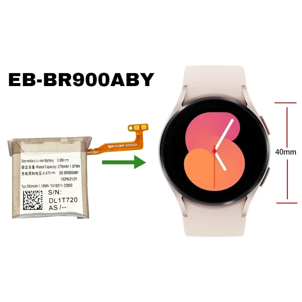 Bateria de repuesto EB-BR900ABY para Samsung Galaxy Watch 5 (40mm) SM-R900 R905U - Imagen 4