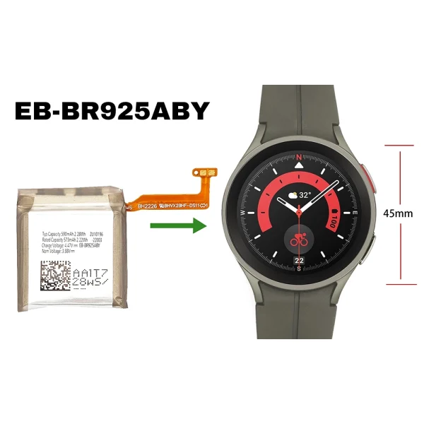 Bateria de repuesto EB-BR925ABY para Samsung Galaxy Watch 5 Pro (45mm) SM-R920 SM-R925 - Imagen 4