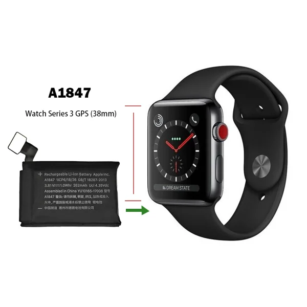 Bateria de repuesto A1847 para Apple Watch Series 3 GPS (38mm) - Imagen 4