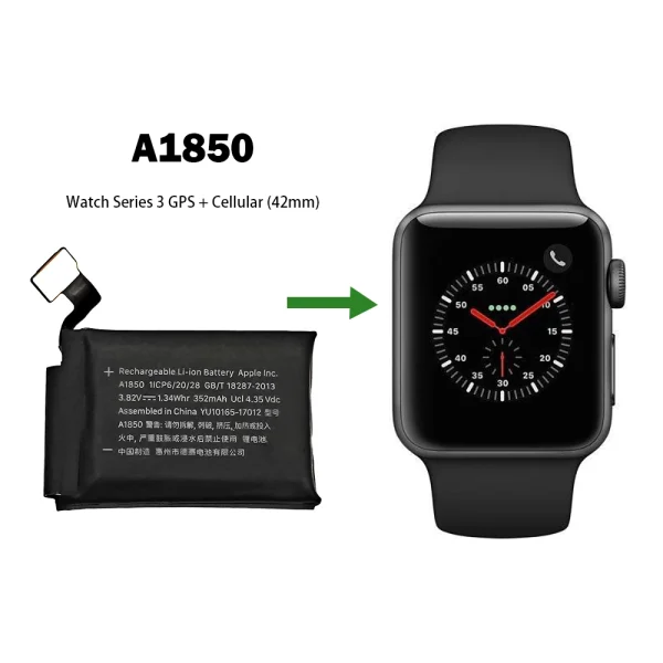 Bateria de repuesto A1850 para Apple Watch Series 3 GPS + Cellular (42mm) - Imagen 4