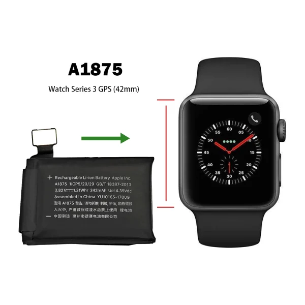 Bateria de repuesto A1875 para Apple Watch Series 3 GPS (42mm) - Imagen 4