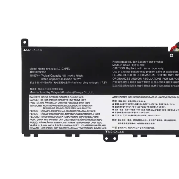 Portátil bateria nueva para Lenovo L21C4PE0 L21D4PE0 L21M4PE0 L21M4PC7 L21C4PC7 L21C4PC4 - Imagen 3