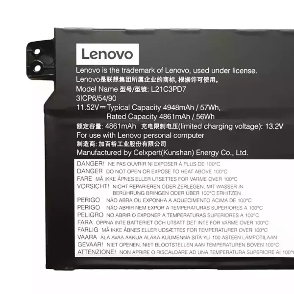 Portátil bateria nueva para LENOVO L21C3PD7 L21M3PD7 - Imagen 3