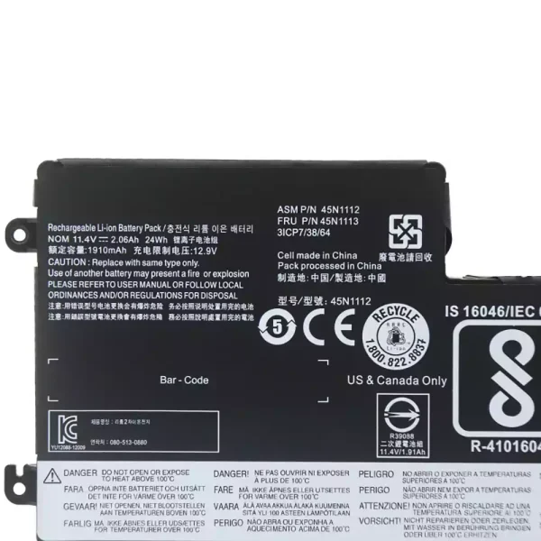 Portátil bateria nueva para LENOVO 45N1112 45N1113 - Imagen 3