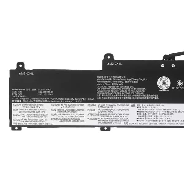 Portátil bateria nueva para LENOVO L21L3PG1 L21M3PG1 L21C3PG1 - Imagen 3