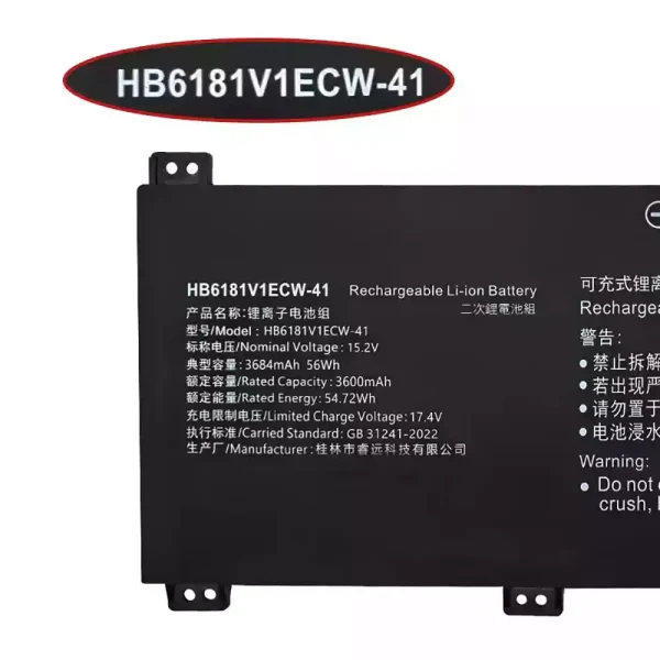Portátil bateria nueva para HUAWEI HB6181V1ECW-41 - Imagen 3