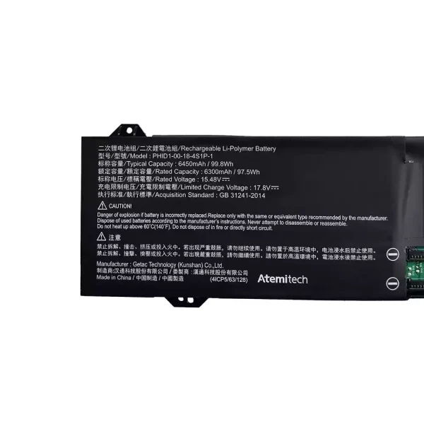 Portátil bateria nueva para PHID1-00-18-4S1P-1 PHID1-13-17-4S1P-0 - Imagen 2