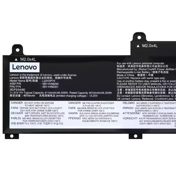 Portátil bateria nueva para LENOVO L22B3P70 L22X3P70 L22M3P70 - Imagen 3