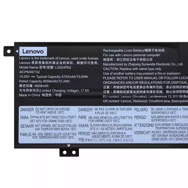 Portátil bateria nueva para LENOVO L22C4PA2 L22D4PA2 L22M4PA2 - Imagen 3