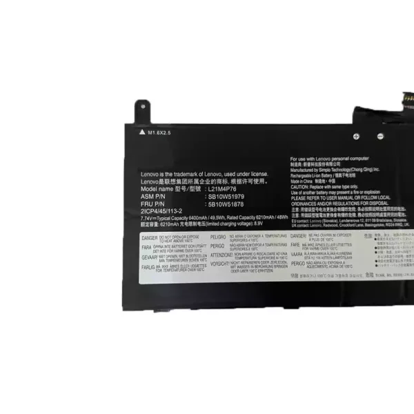 Portátil bateria nueva para LENOVO L21M4P76 L21D4P76 - Imagen 3