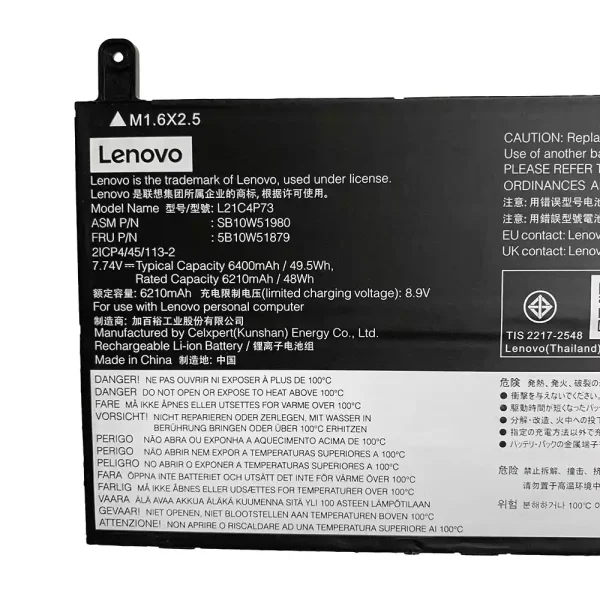 Portátil bateria nueva para LENOVO L21M4P73 L21C4P73 - Imagen 2