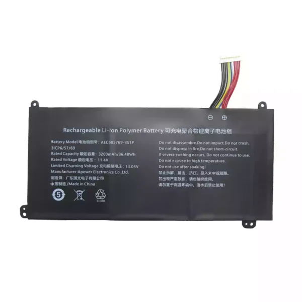 Portátil bateria nueva para AEC605769-3S1P