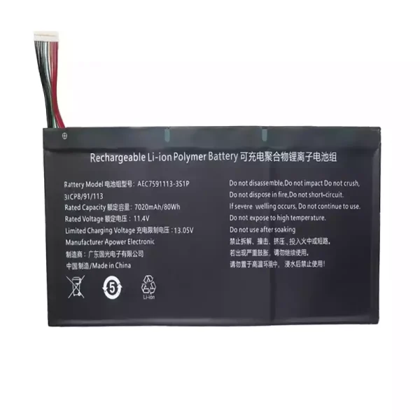 Portátil bateria nueva para AEC7591113-3S1P