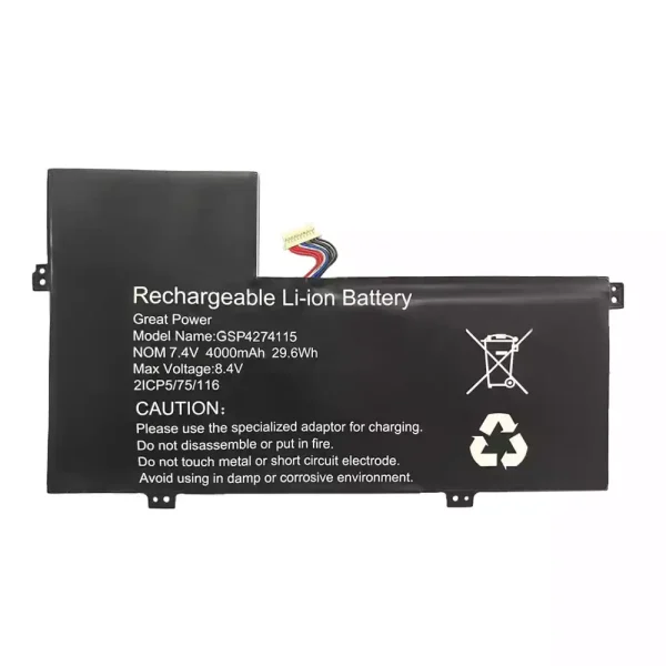 Portátil bateria nueva para GSP4274115