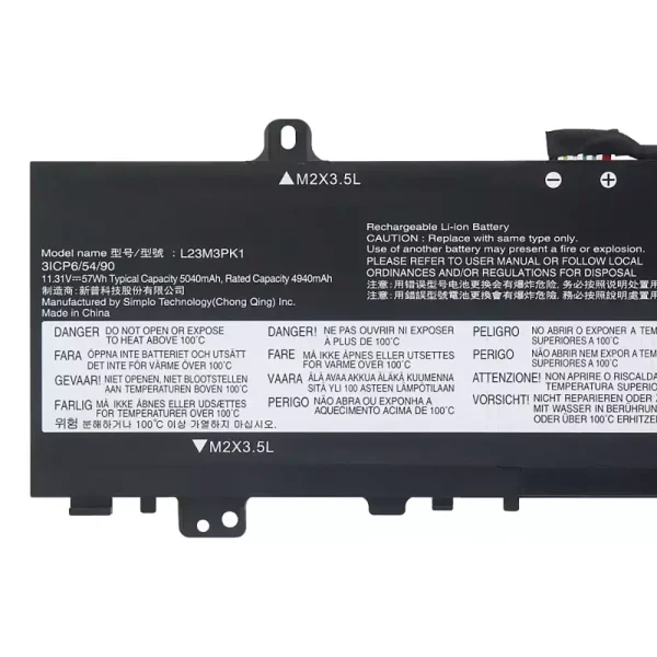 Portátil bateria nueva para LENOVO L23M3PK1 L23X3PK1 L23B3PK1 L23D3PK1 L23C3PK1 - Imagen 3