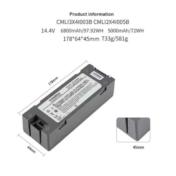Bateria de repuesto para COMEN CMLI2X4I005B CMLI2X4I002B - Imagen 3