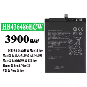 Batería telefono celular HB436486ECW para HUAWEI Mate 10/Mate 10 Pro/Mate 10X/Mate 20/P20 Pro/P20 Pro Leather Limited Edition/Honor 20 Pro/Honor View 20/Honor V20/Nova 5i Pro/Nova 5z