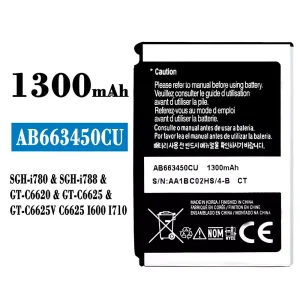 Batería telefono celular AB663450CU para Samsung SCH-i780/SCH-i788/FT-C6620/GT-C6625
