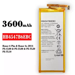 Batería telefono celular HB4547B6EBC para HUAWEI Honor 6 Plus / Honor 6x 2014
