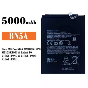 Batería telefono celular BN5A para Xiaomi Poco M3 Pro 5G / Redmi 10