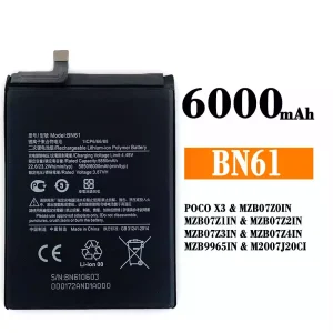 Batería telefono celular BN61 para Xiaomi POCO X3
