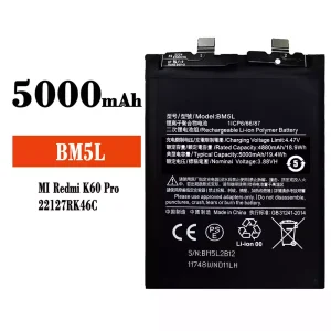 Batería telefono celular BM5L para Xiaomi Redmi K60 Pro